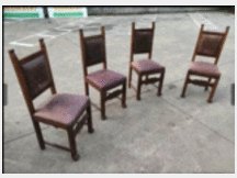 Gruppo quattro sedie d'epoca neorinascimento